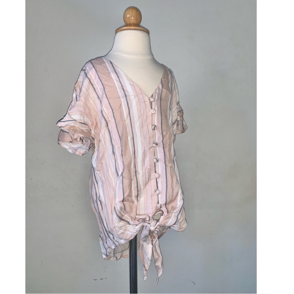 SIM & SAM KIDS PINK STRIPED SHIRT